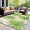 World Rug Gallery Floral Tropical Reversible Recycled Plastic 3' X 5' Green Outdoor Rug 6075GREEN3X5 - alternate 2